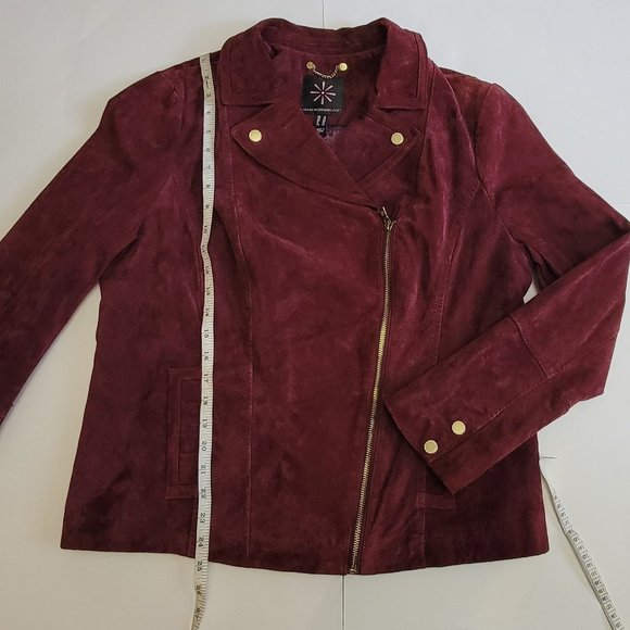 Isaac Mizrahi Burgundy Leather Jacket - Picture 14 of 16